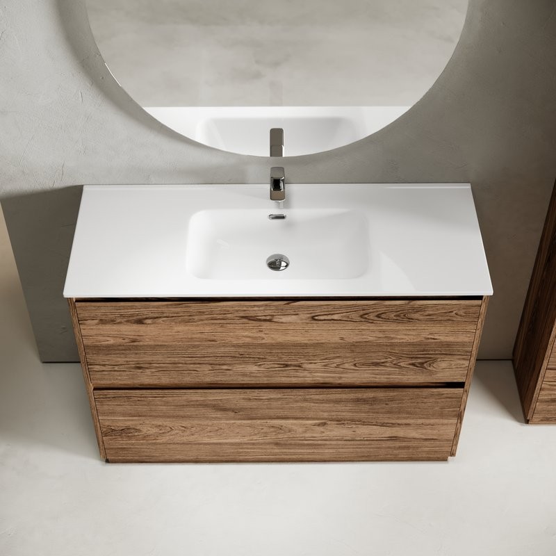 Тумба с раковиной Sancos Libra Floor 120 дуб чарльстон, белая раковина CN7006