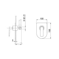 Встраиваемый смеситель для душа и ванны Wonzon & Woghand Shark WW-484700-CR хром Встраиваемый смеситель для душа и ванны Wonzon & Woghand Shark WW-484700-CR хром