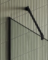 Душевая перегородка Maybahglass MGD-700-6у 79 см, профиль черный, стекло сатин