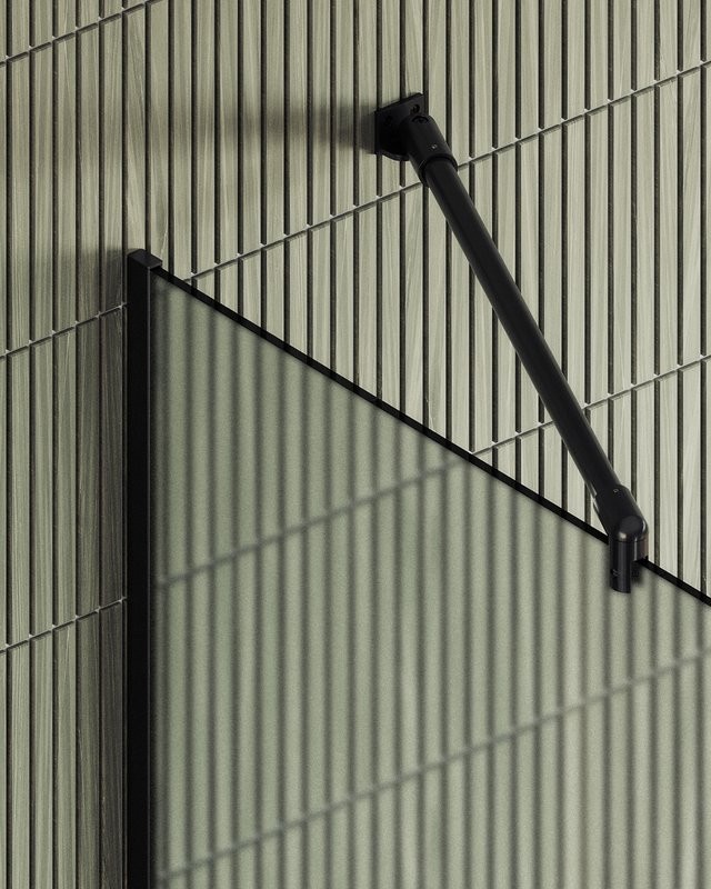 Душевая перегородка Maybahglass MGD-700-6у 79 см, профиль черный, стекло сатин