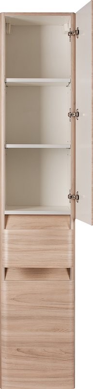 Шкаф пенал для ванной Style Line Атлантика 35 Люкс Plus, R, с бельевой корзиной, ясень перламутр