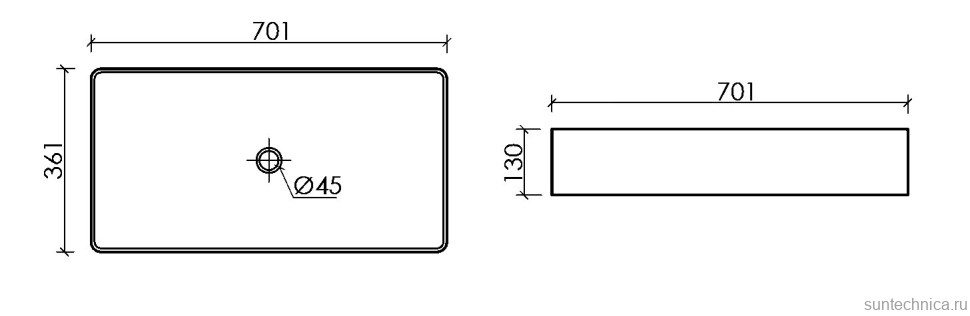 Накладная раковина Ceramicanova Element CN6071 белая глянцевая