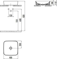 Накладная раковина Creavit Ultra UL040-00SM00E-0000 черная матовая