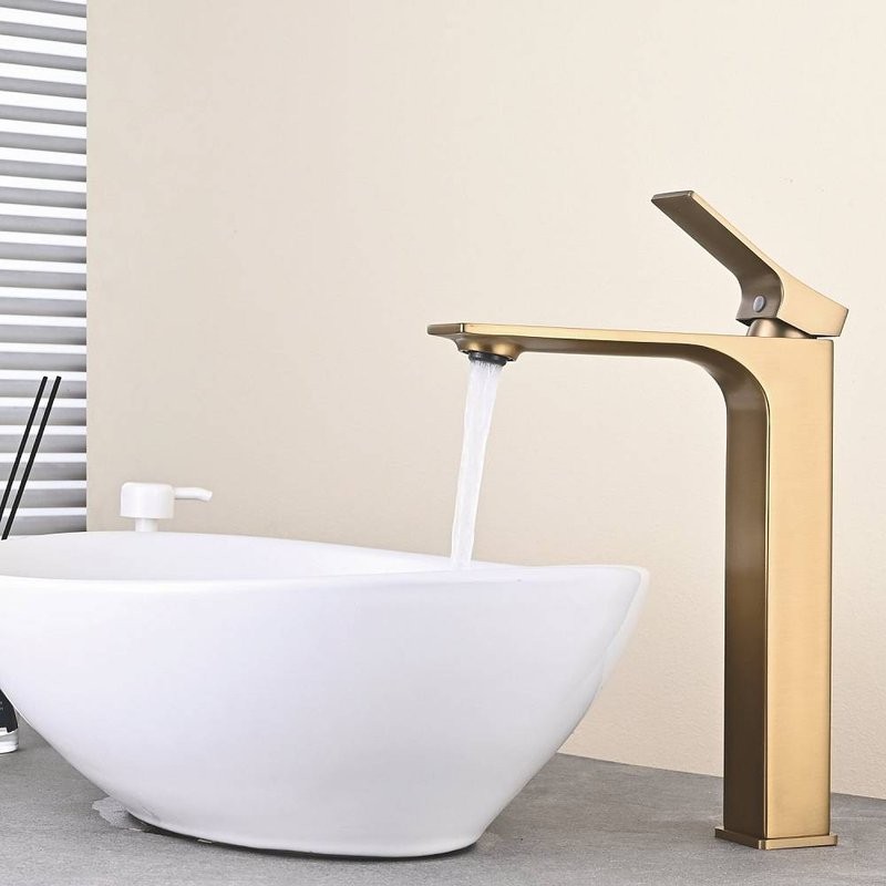 Смеситель для раковины Shevanik S6111G золотой сатин