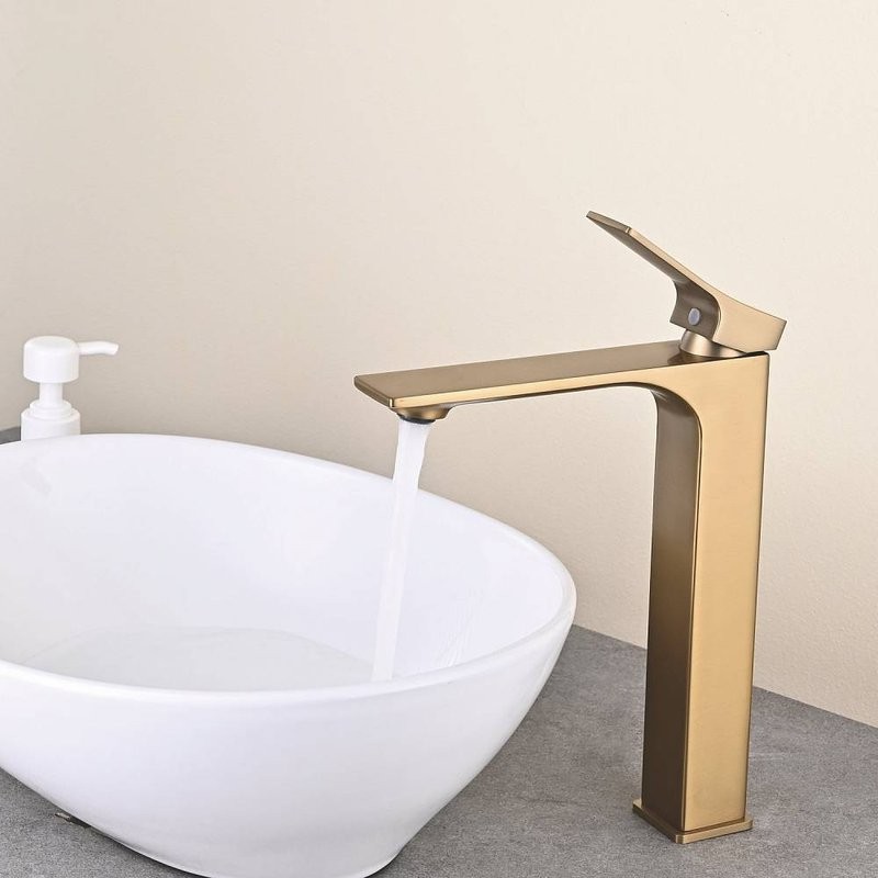 Смеситель для раковины Shevanik S6111G золотой сатин