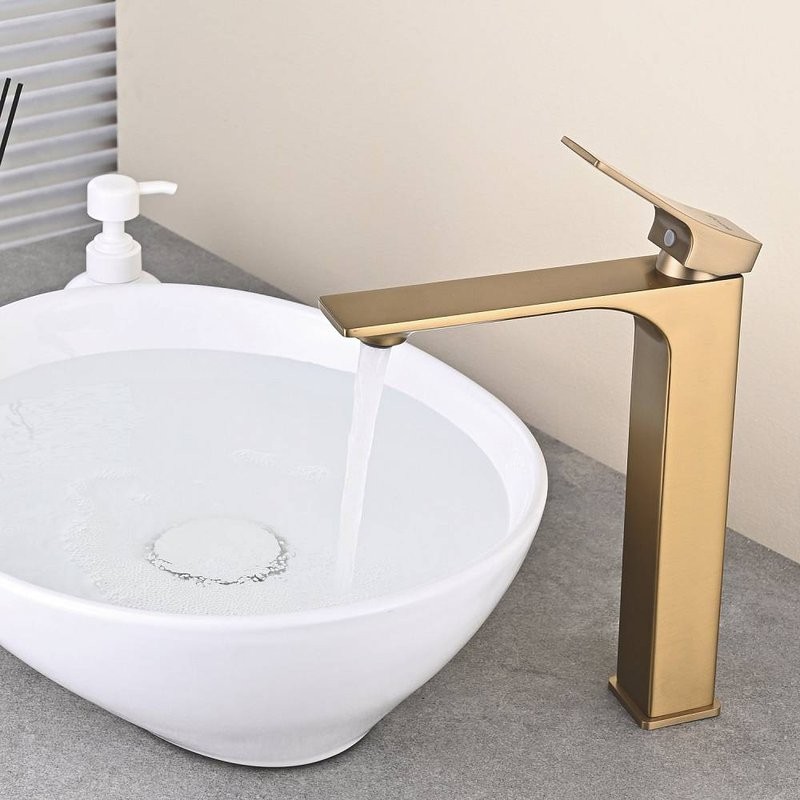 Смеситель для раковины Shevanik S6111G золотой сатин