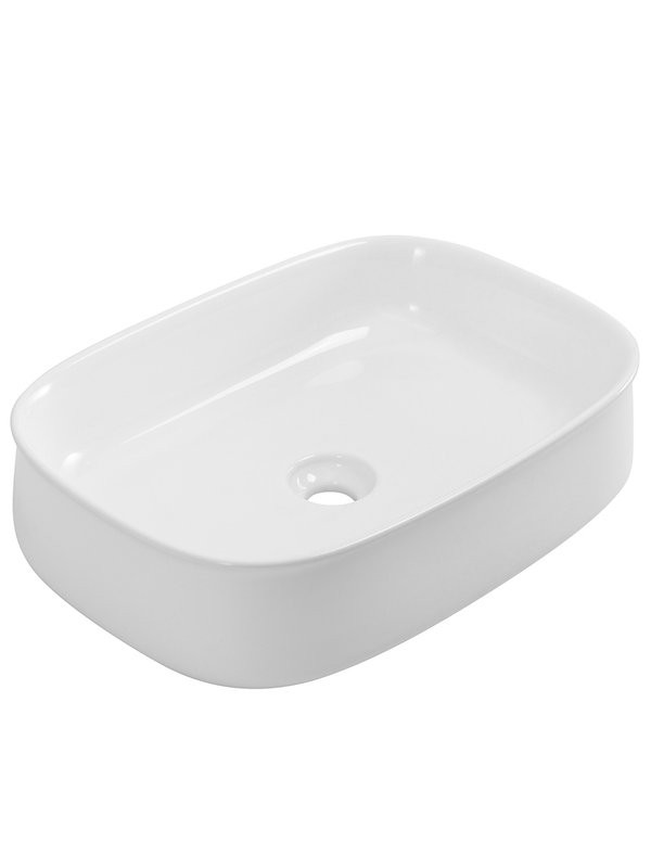 Накладная раковина Cezares CZR-6582 глянцевая белая, прямоугольная, фаянс