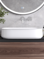 Накладная раковина Cezares CZR-6582 глянцевая белая, прямоугольная, фаянс