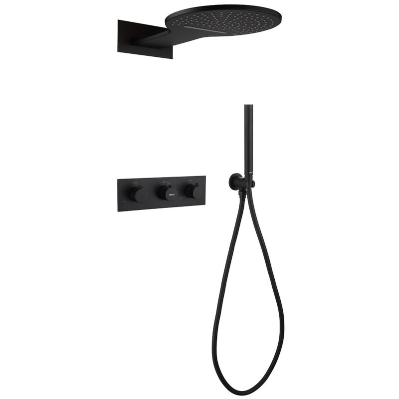 Душевой комплект Abber Wasser Kreis AF8151B С ВНУТРЕННЕЙ ЧАСТЬЮ, матовый черный