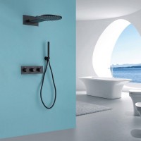 Душевой комплект Abber Wasser Kreis AF8151B С ВНУТРЕННЕЙ ЧАСТЬЮ, матовый черный