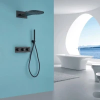 Душевой комплект Abber Wasser Kreis AF8151B С ВНУТРЕННЕЙ ЧАСТЬЮ, матовый черный