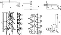 Душевой комплект Paffoni Modular Box KITMB019HGSP045 С ВНУТРЕННЕЙ ЧАСТЬЮ, медовое золото брашированное