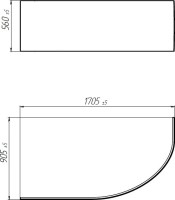 Акриловая ванна 1MarKa Diana R 170x90 см, угловая, правая, пристенная, белая, асимметричная, с каркасом