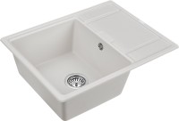 Комплект Мойка Paulmark Flugen 50-650 PM216550-WH белый + Смеситель Essen Es213211-CR хром