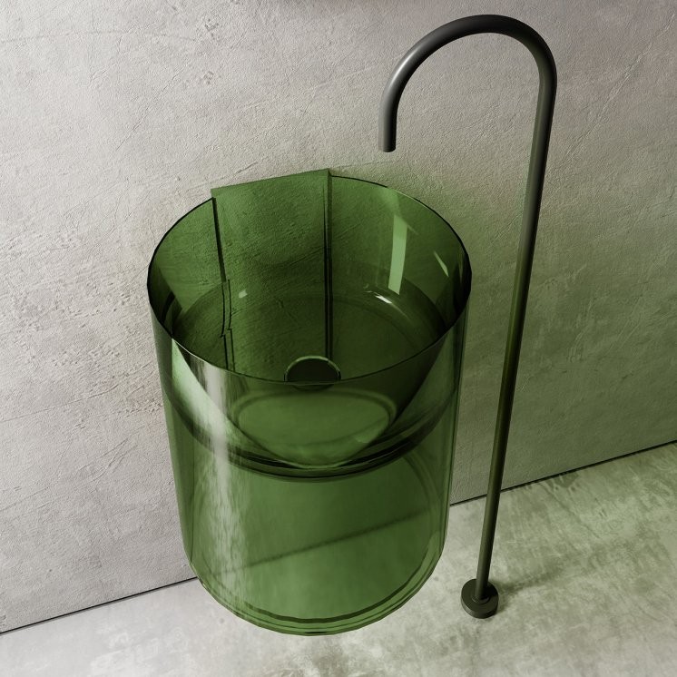 Раковина подвесная Abber Kristall AT2704 42 emerald, круглая