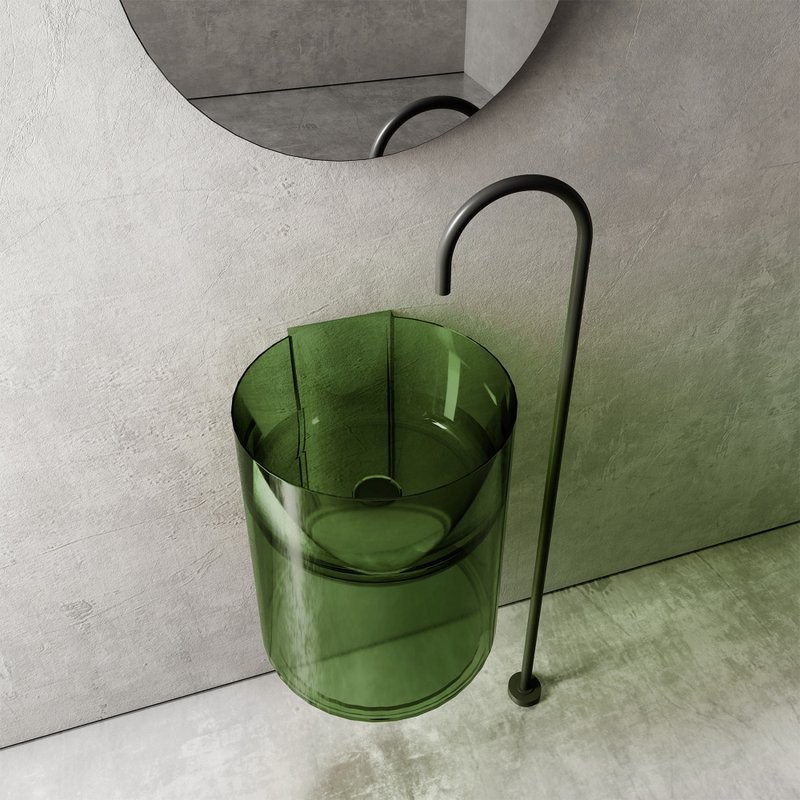 Раковина подвесная Abber Kristall AT2704 42 emerald, круглая