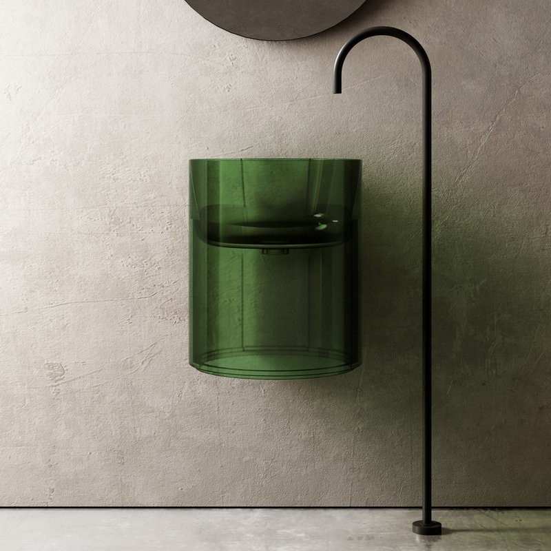 Раковина подвесная Abber Kristall AT2704 42 emerald, круглая