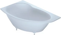 Ванна из искусственного камня Фэма Милана R 170x105 см, угловая, правая, пристенная, белая, асимметричная, на ножках