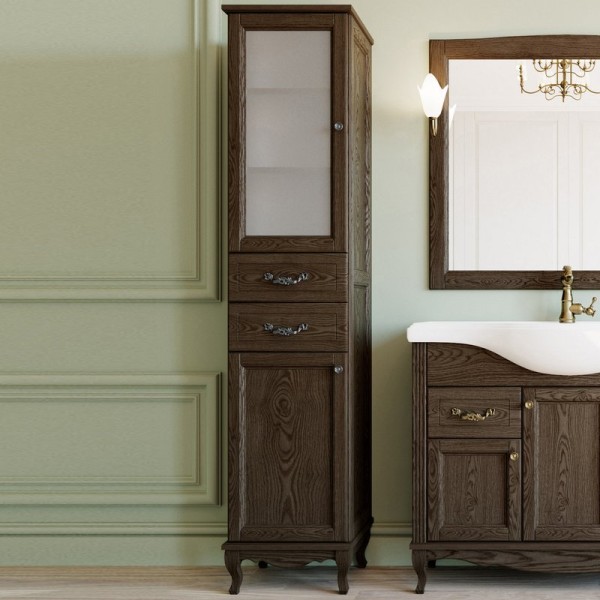 Шкаф пенал для ванной ValenHouse Эллина 40 L кальяри, фурнитура хром