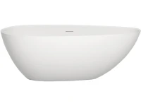 Ванна из искусственного камня Salini Paola In S-Stone 170x80 см, отдельностоящая, матовая белая, овальная, со сливом-переливом, с донным клапаном