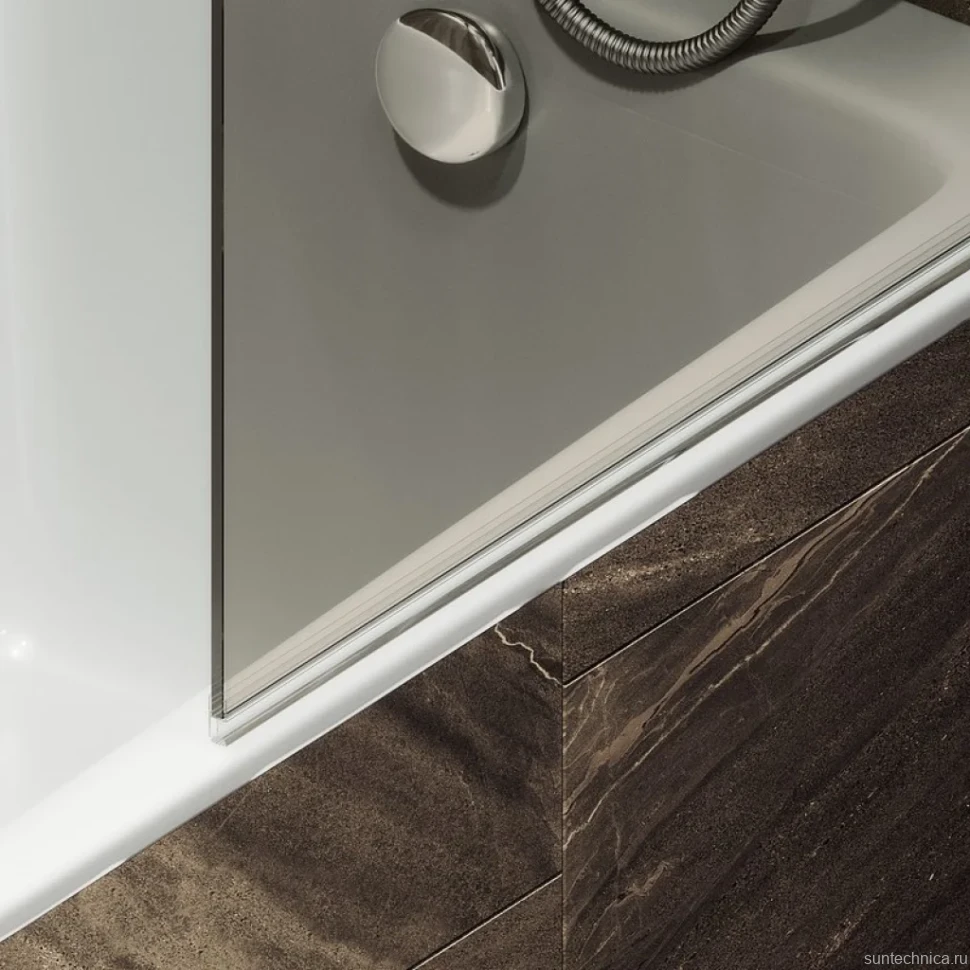 Шторка на ванну Maybahglass MGV-783-5 70x140, профиль матовый хром, стекло бронза