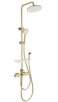 Душевая стойка Wonzon & Woghand WW-C3017-A1-BG с гигиеническим душем, брашированное золото