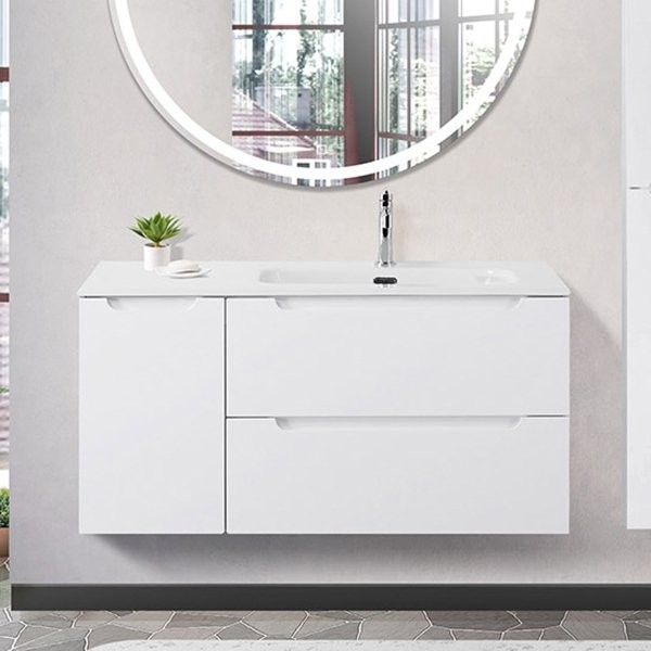 Тумба с раковиной BelBagno Etna 100 R 2 ящика. дверца, bianco lucido