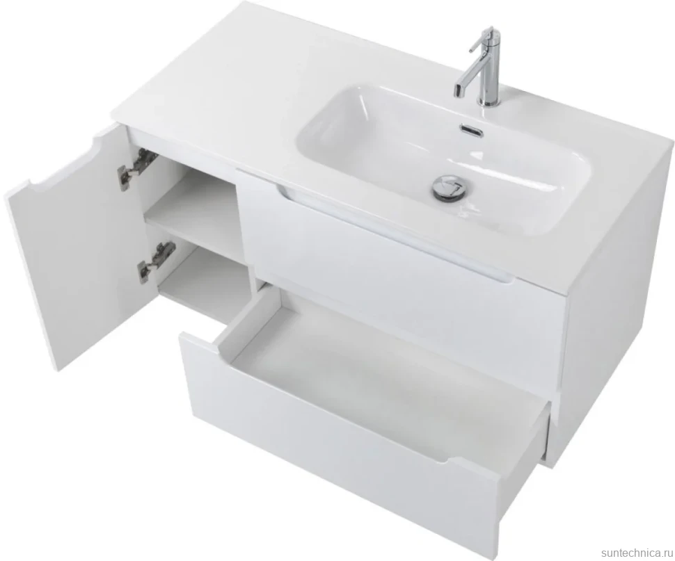Тумба с раковиной BelBagno Etna 100 R 2 ящика. дверца, bianco lucido