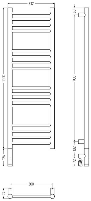 Полотенцесушитель электрический Сунержа Богема 3.1 071-6004-1030 110x35 см, подключение слева, сатин, лесенка