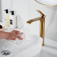 Смеситель для раковины высокий Shevanik S4111G, золотой сатин Смеситель для раковины высокий Shevanik S4111G, золотой сатин