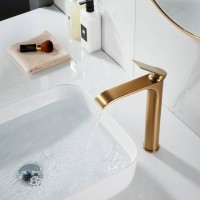 Смеситель для раковины высокий Shevanik S4111G, золотой сатин Смеситель для раковины высокий Shevanik S4111G, золотой сатин