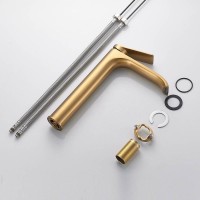 Смеситель для раковины высокий Shevanik S4111G, золотой сатин Смеситель для раковины высокий Shevanik S4111G, золотой сатин