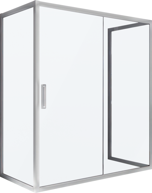 Душевой уголок Kubele DE019 R2U-MAT-CH 120х100 см, профиль хром