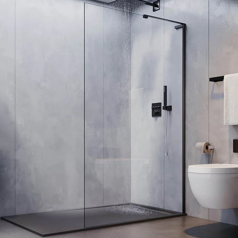 Душевая перегородка Veconi Korato KR77B-70-01-C8 70 см, профиль матовый черный