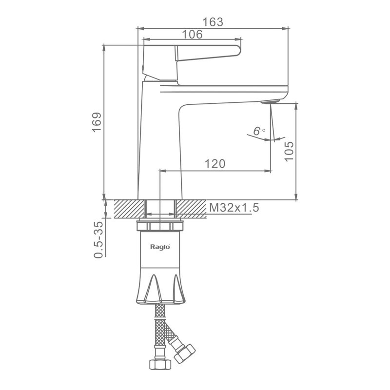Смеситель для раковины Raglo R32.10, хром
