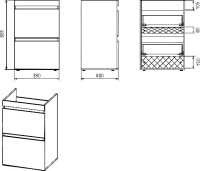 Тумба с раковиной Misty Фостер 40 напольная, под стиральную машину