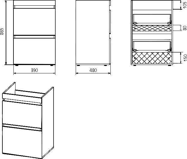 Тумба с раковиной Misty Фостер 40 напольная, под стиральную машину
