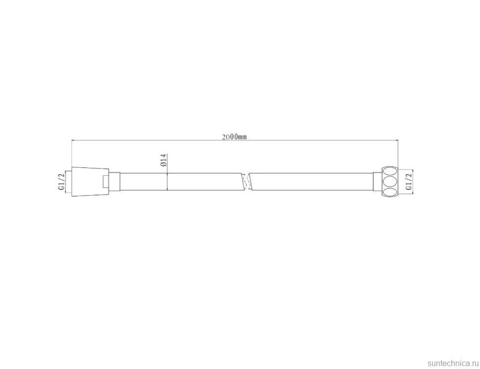 Душевой шланг Olive'S F0405 2,0 хром, 200 см