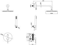 Душевой комплект SantiLine SL-9017 хром, С ВНУТРЕННЕЙ ЧАСТЬЮ
