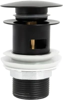 Донный клапан для раковины BelBagno BB-SAT-NERO с переливом, матовый черный Донный клапан для раковины BelBagno BB-SAT-NERO с переливом, матовый черный