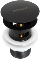 Донный клапан для раковины BelBagno BB-SAT-NERO с переливом, матовый черный Донный клапан для раковины BelBagno BB-SAT-NERO с переливом, матовый черный
