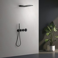 Душевой комплект Timo Saona SX-2350/03SM С ВНУТРЕННЕЙ ЧАСТЬЮ, с термостатом, черный