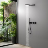 Душевой комплект Timo Saona SX-2350/03SM С ВНУТРЕННЕЙ ЧАСТЬЮ, с термостатом, черный