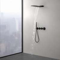 Душевой комплект Timo Saona SX-2350/03SM С ВНУТРЕННЕЙ ЧАСТЬЮ, с термостатом, черный