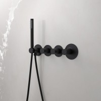 Душевой комплект Timo Saona SX-2350/03SM С ВНУТРЕННЕЙ ЧАСТЬЮ, с термостатом, черный