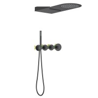 Душевой комплект Timo Saona SX-2350/03SM С ВНУТРЕННЕЙ ЧАСТЬЮ, с термостатом, черный
