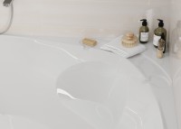 Акриловая ванна Vagnerplast Athena 150x150 см, угловая, пристенная, белая, четверть круга, с каркасом, с сиденьем