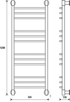 Полотенцесушитель электрический Energy Ergo2 125x50