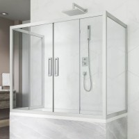 Шторка на ванну Kubele DE019 P4U-CLN-MT, 165х70 см, профиль матовый хром