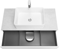 Тумба с раковиной AQUATON Марбл 100 слэйт, белая матовая, раковина 32700B000